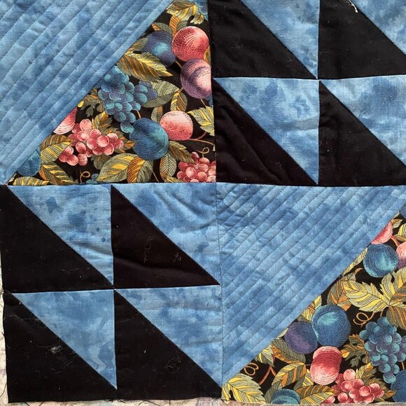 Handmade Quilt 12" Blocks Lot 19 Blue Pink UFOs Sewing Crafts Patchwork Pieced - Picture 4 of 16